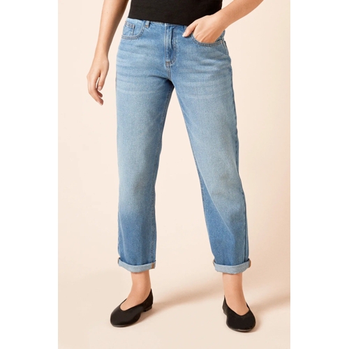 Boyfriends Ankle Grazer Fold Up Jeans - Dorothy Perkins - UK 10
