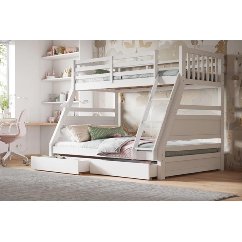 Flair Ollie Triple Sleeper Wooden Bunk Bed - White