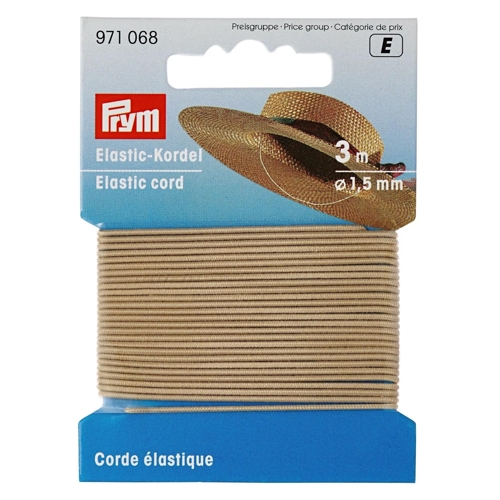 Prym Elastic Cord - Beige - 1.5mm, 3m
