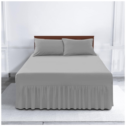 Gaveno Cavailia Luxury Non-Iron PERCALE VALANCE Sheet - Silver