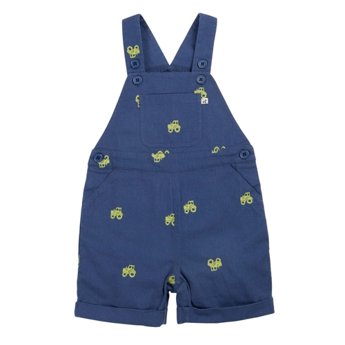 Frugi Elio Short Dungaree - Blue - 6-9 m