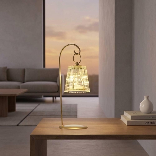 Hestia Curved Luna LED Table Lamp - Gold