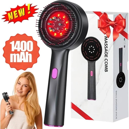 NESTLUNE Electric Scalp Massage Comb - Red Light Hair Growth - Grey - 100g