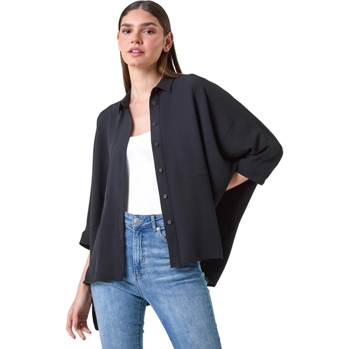 Relaxed Smart Stretch Shirt - Roman - Black - 12