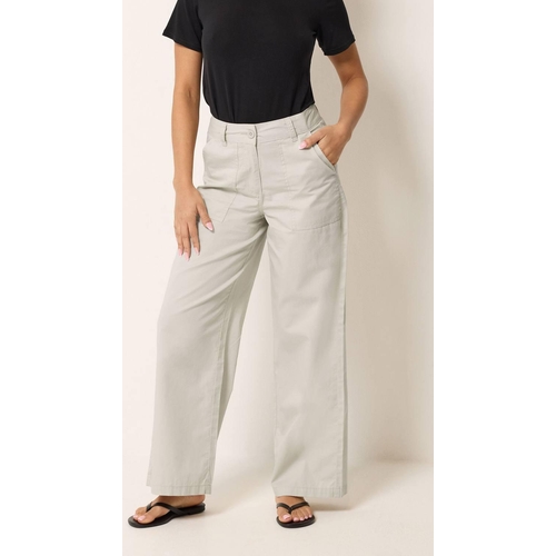 M&Co Women's Petite Wide Leg Cargo Trousers - Brown - Size: 8