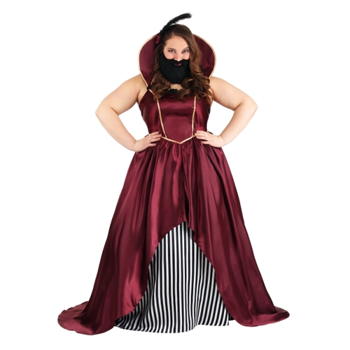 Plus Size Bearded Lady Circus Costume - FUN Costumes - Striped