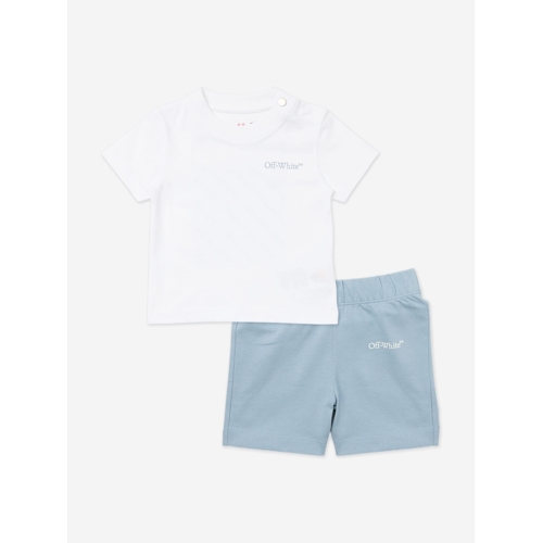 Off-White Baby Boys Scribble Diag Jersey Short Set - Blue - 18-24