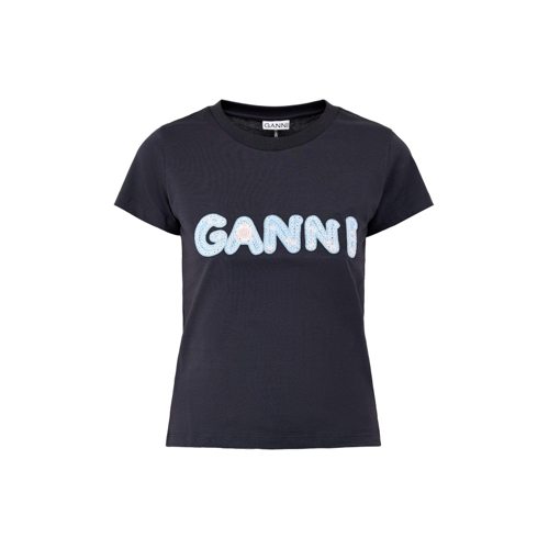 Ganni - T-shirt - Slim Fit - Crew Neck - Black