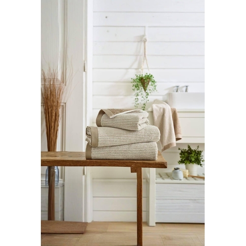 The Lyndon Company Willow Weave Stripe Towel - Beige