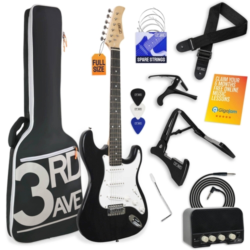 Electric Guitar Pack with Amp - Black - 3rd Avenue