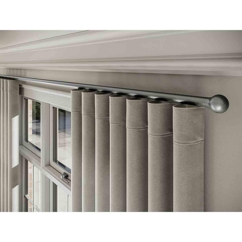 Styleline Gliding Curtain Pole Set With Ball End - Silver - 160cm