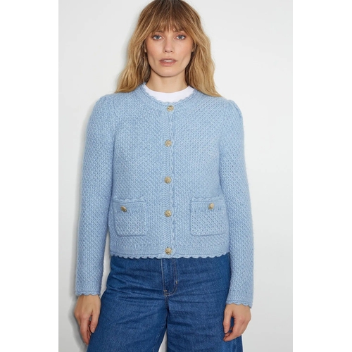 Monsoon Suki Stitch Cardigan - Blue