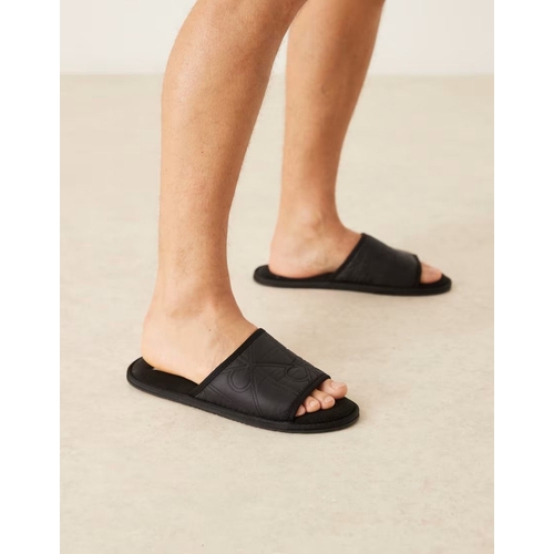 Calvin Klein CK L Mono Mule Slippers - Black