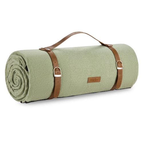 Picnic Blanket - Green Herringbone