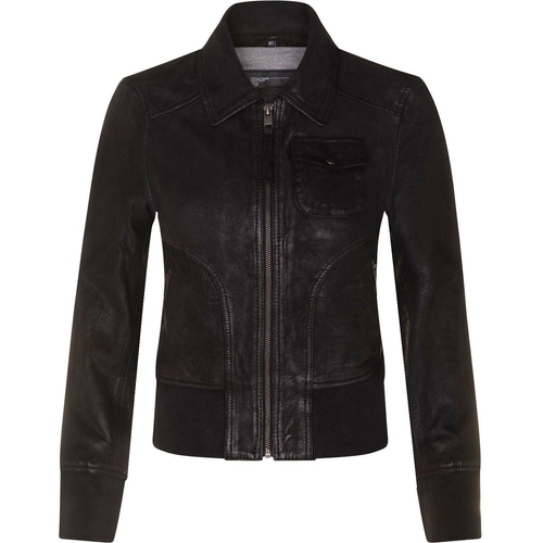 Infinity Leather MA-1 Varsity Bomber Jacket-Modbury - Black - 18