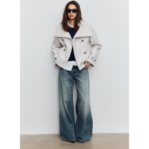 Stradivarius Soft-touch crossover high neck jacket - Ecru - XS