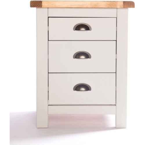 Cabinet Bits Argenta 3 Drawer Bedside Table - Light Grey