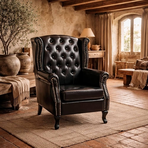 Wyld Haus Nana Bafa Wingback Accent Chair - Black