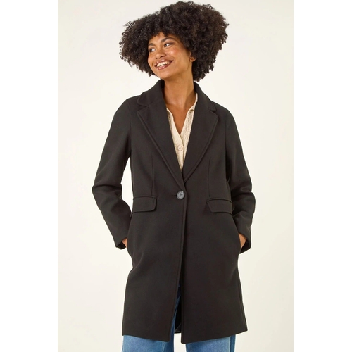 Tailored Longline Coat - Roman - Black - 10