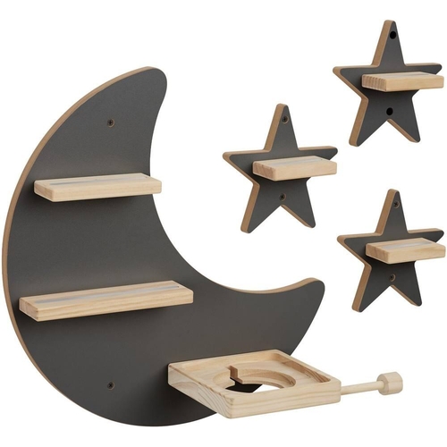 Tectake Wall Shelf Mylittlestory Star - Grey