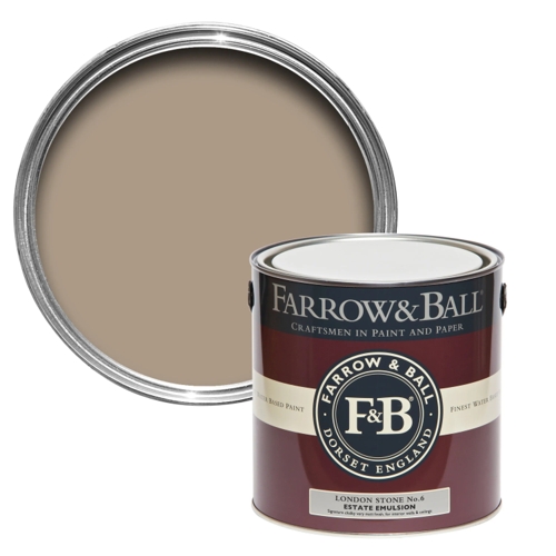 Farrow & Ball London Stone Full Gloss Paint 2.5L - Brown - 6