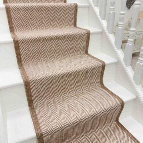 runrug Stair Runner Carpet - 'Illusion' in Brown - Reversible & Durable, 2mm