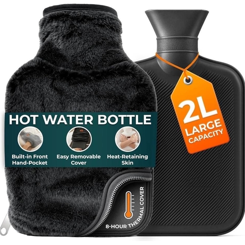 Hot Water Bottle - 2L - Black - volila