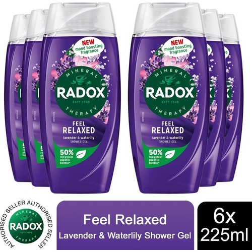 Radox Mineral Therapy Shower Gel Feel Relaxed with Lavender & Waterlily - 225ml - 6 Pack
