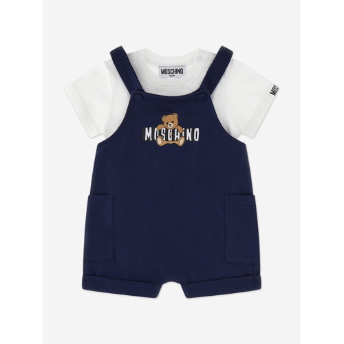 Moschino T-Shirt and Dungarees Set - Blue - 9-12