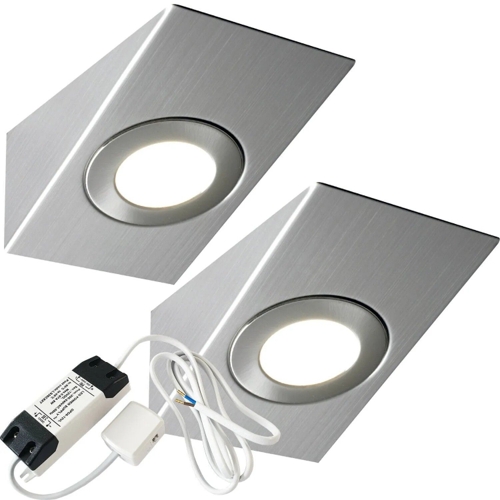 Under Cabinet Kitchen Lighting Kit - Brushed Nickel - Warm White LED - Loops