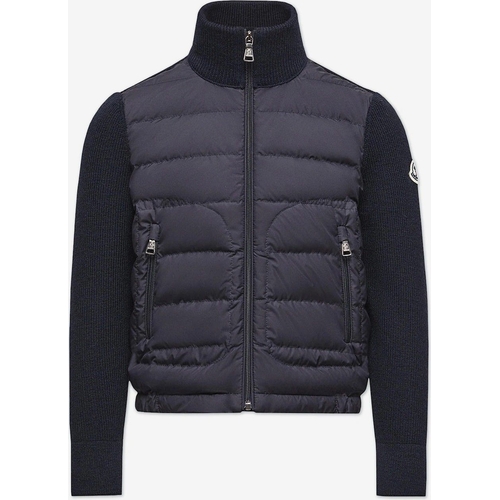 MONCLER ENFANT Padded Wool Blend Zip-Up Cardigan - Blue - 3-4