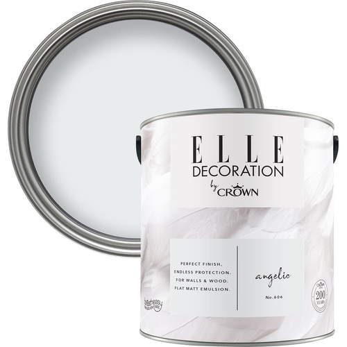 Crown Elle Decoration Emulsion Paint - Flat Matt - Angelic 606 - White
