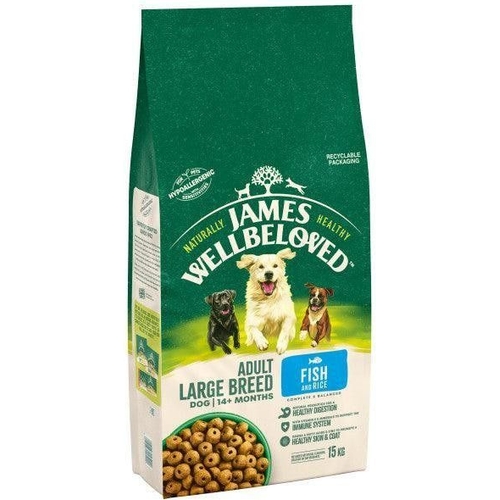 James Wellbeloved Dog Food - Large Breed Adult Fish & Rice - 15kg