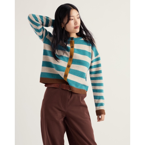 Seasalt Cornwall Pinwell Cardigan - Striped - Blue - 8