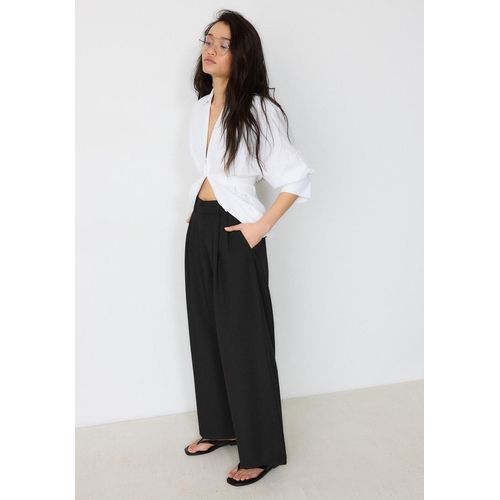 Stradivarius Super wide-leg adjustable trousers - Black - 10