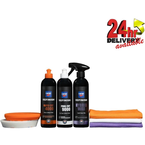 Cartec Refinish Paint Correction Kit - Rapid Cut and Final Cut Compound Hybrid Quick Wax