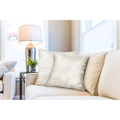 Blossom Jacquard Cushion Cover Pair - Cream