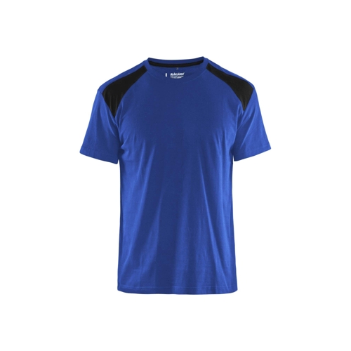 Blaklader 3379 Cotton Two Tone Crew Neck Work T-Shirt - XXL - Blue/Black