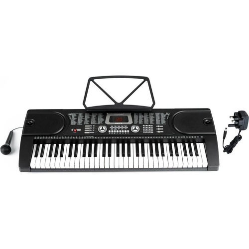Crystals 61 Key Electronic Teaching Keyboard With Digital Piano - Black