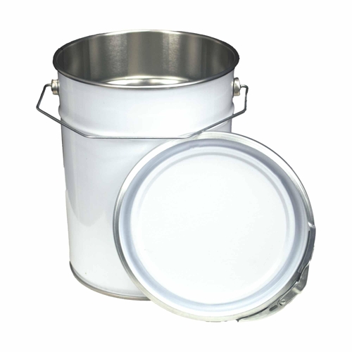 ITP Packaging 5 Litre Metal Tin Pail Bucket Drum with Lid, Ring Closure, Plain Interior - 50