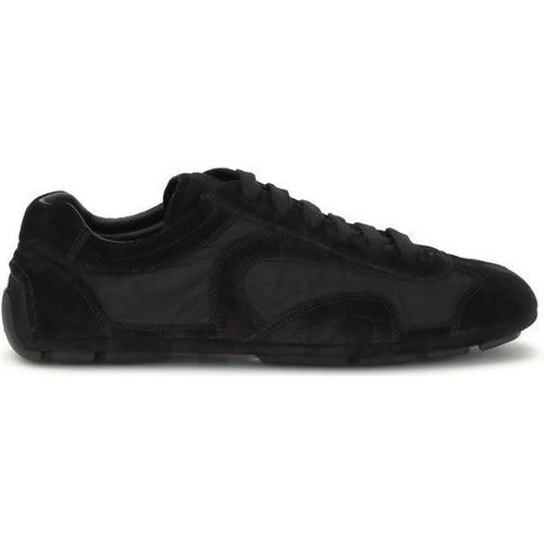Prada Black Calf Leather Bos Taurus Athletic Sneakers - EU39.5/US6.5
