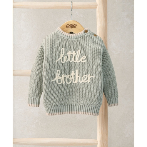 Mamas & Papas Little Brother Jumper - Green - 6-9 Months