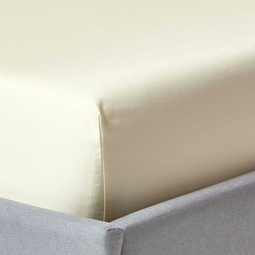 Fitted Sheet - 1000 TC - Cream - Single - Homescapes
