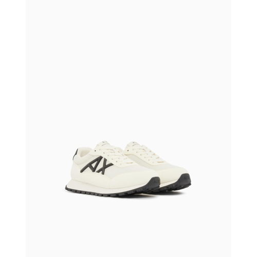 Armani Exchange Men Drop Sneaker - White Black - 8.5 UK