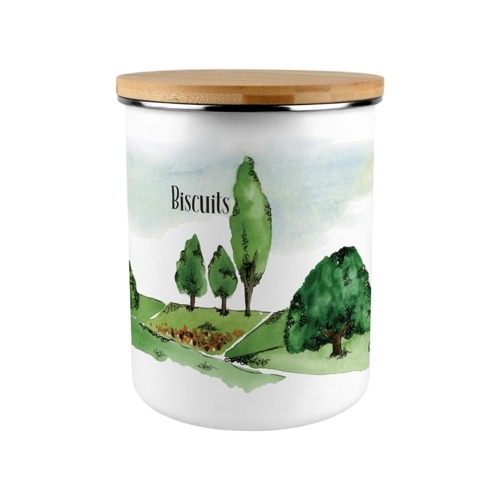 British Landscape Extra Large Biscuit Tin - White