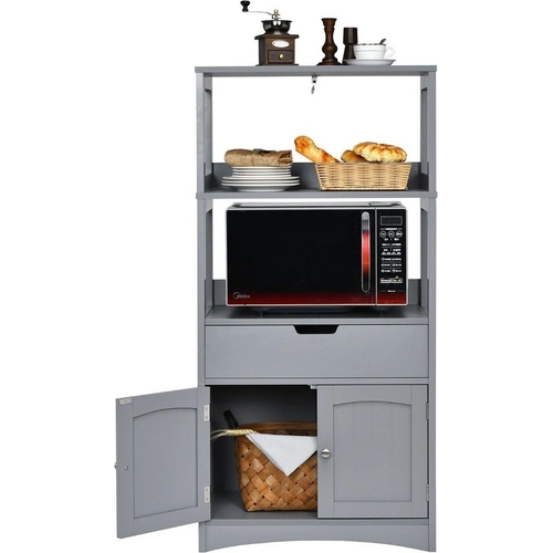 Multipurpose Storage Cabinet with Drawer - Grey