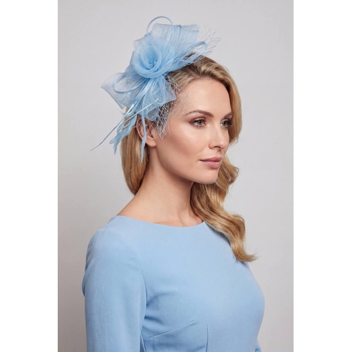 Vellin Double Flower Fascinator Headband - Blue