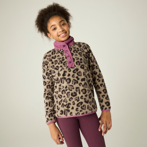 Regatta Eva Half Button Fleece - Brown - 7-8