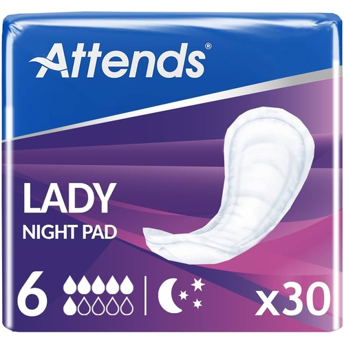 Attends Lady Night Pad - Size 6 - 1000ml - 30 Pack