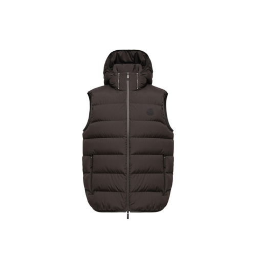 Moncler Arinella Hooded Down Gilet - Black - Size 6